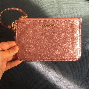 Coach Pink Glitter Wristlet